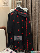 Maria.B 1104 B Stitched Rayon Heart Embroidery  Work Suit