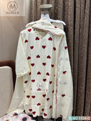 Maria.B 1104 C Stitched Rayon Heart Embroidery  Work Suit