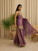 FD 1022 Designer Fendy Satin Embroidered  Work Sharara Suit