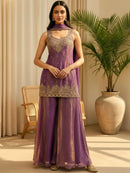 FD 1022 Designer Fendy Satin Embroidered  Work Sharara Suit