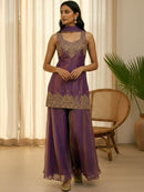 FD 1022 Designer Fendy Satin Embroidered  Work Sharara Suit
