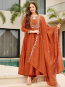 FD 100 A Vichitra Embroidered Work Anarkli Gown