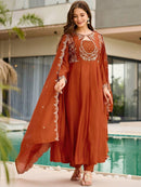 FD 100 A Vichitra Embroidered Work Anarkli Gown