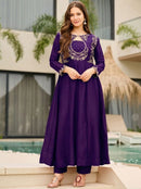 FD 100 B Vichitra Embroidered Work Anarkli Gown