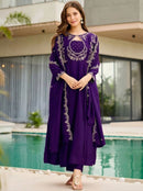 FD 100 B Vichitra Embroidered Work Anarkli Gown