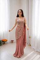 BB 91 A Premium Crep Silk Embroidey Work Indo Western