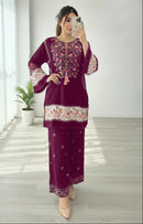 Saniya Trendz 7173 B Riyon Chikankari Embroidered Work Suit