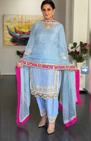 DB 001 Heavy Diamond Georgette  Embroidery Work Suit
