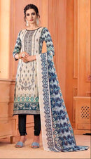 Aasha Designer 1050 B Premium Pure Cotton Printed Self Embroidered Suit