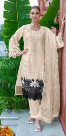 Fepic Rosemeen C 1949 Designer Organza Embroidered Work Suit