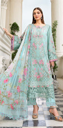 Motifz 5418 B Pure Camric Cotton Embroidery Work Suit