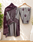 Zainab Fashion Zf 1240 E Premium Japan Satin Embroidered Work Suit