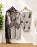 Zainab Fashion Zf 1240 G Premium Japan Satin Embroidered Work Suit