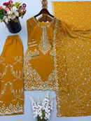 ZSR 3187 B Fox Georgette Heavy Embroidery Sequence Work Designer Suit