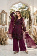 Mt 1074 B Designer Heavy Fuax Georgette Sequence Work Suit