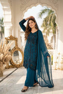 Mt 1074 C Designer Heavy Fuax Georgette Sequence Work Suit