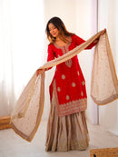 RTC 38 A Chinon Silk Coding Sequnce Work Sharara Suit