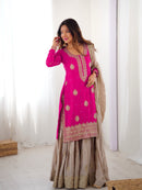 RTC 38 B Chinon Silk Coding Sequnce Work Sharara Suit