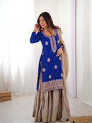 RTC 38 D Chinon Silk Coding Sequnce Work Sharara Suit