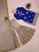 RTC 38 D Chinon Silk Coding Sequnce Work Sharara Suit