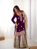 RTC 38 C Chinon Silk Coding Sequnce Work Sharara Suit