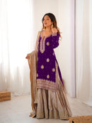 RTC 38 E Chinon Silk Coding Sequnce Work Sharara Suit