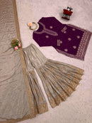 RTC 38 C Chinon Silk Coding Sequnce Work Sharara Suit