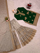 RTC 38 F Chinon Silk Coding Sequnce Work Sharara Suit