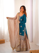 RTC 38 G Chinon Silk Coding Sequnce Work Sharara Suit