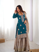 RTC 38 G Chinon Silk Coding Sequnce Work Sharara Suit