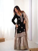 RTC 38 H Chinon Silk Coding Sequnce Work Sharara Suit