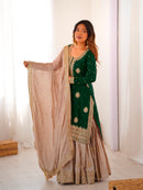 RTC 38 F Chinon Silk Coding Sequnce Work Sharara Suit