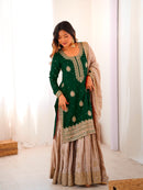 RTC 38 F Chinon Silk Coding Sequnce Work Sharara Suit