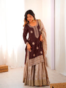 RTC 38 I Chinon Silk Coding Sequnce Work Sharara Suit