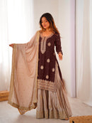 RTC 38 I Chinon Silk Coding Sequnce Work Sharara Suit