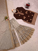 RTC 38 I Chinon Silk Coding Sequnce Work Sharara Suit