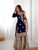 RTC 38 J Chinon Silk Coding Sequnce Work Sharara Suit