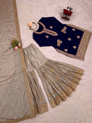 RTC 38 J Chinon Silk Coding Sequnce Work Sharara Suit
