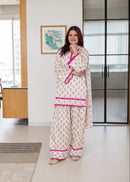 ZSR 3178 Heavy Pure Natural Crep Digital Printed Suit