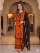 BE 465 A Premium Rayon Embroidery Work Suit