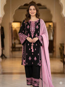 BE 465 B Premium Rayon Embroidery Work Suit