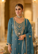 Eba 50170 A Premium Coord Silk Embroidery Work Suit