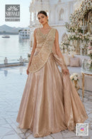 Shivali JCS9 64112 Golden Designer Embroidered Drape Lehenga