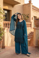 Mt 1074 C Designer Heavy Fuax Georgette Sequence Work Suit