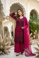 Mt 1074 D Designer Heavy Fuax Georgette Sequence Work Suit