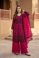 Mt 1074 D Designer Heavy Fuax Georgette Sequence Work Suit