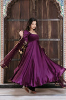 SRK 5373 Heavy Micro Cotton Sequence Embroidery Work Anarkali Gown
