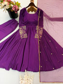 SRK 5373 Heavy Micro Cotton Sequence Embroidery Work Anarkali Gown
