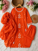 Yd 059 A Heavy Slub Rayon Embroidery Work Suit