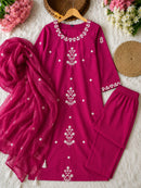 Yd 059 B Heavy Slub Rayon Embroidery Work Suit